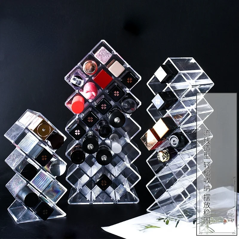 

DIY Handmade Fish-shaped Acrylic Lipstick Storage Box Transparent 10 Grids 16 Grids 28 Grids Lipstick Lip Glaze Storage Rack