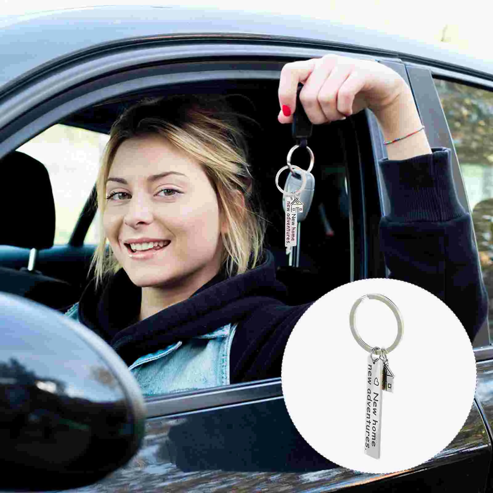 

2 Pcs Decorations Home Housewarming Keychain Ornament Pendant Ring Bag Decorative Chains Gift Hanging Lovers Holder