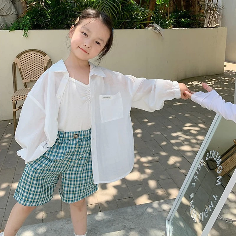 Детское солнцезащитное пальто простая Солнцезащитная Одежда для девочек