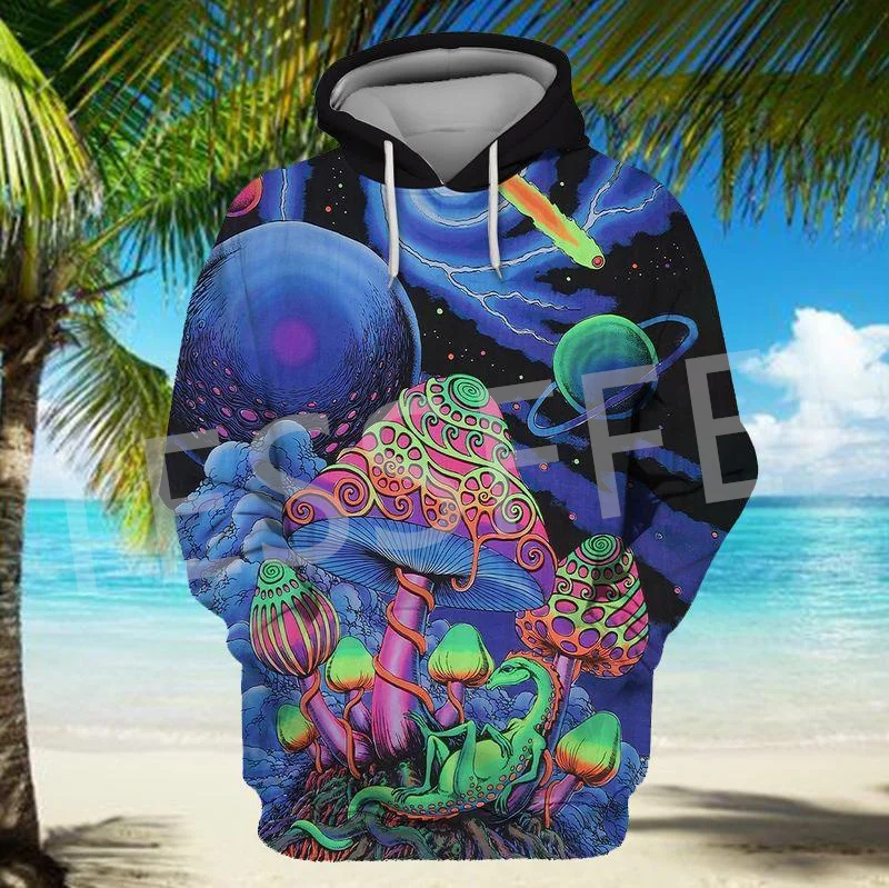 

Tessffel Mushroom Hipple Psychedelic Trippy Tattoo Colorful Tracksuit 3DPrint Men/Women Streetwear Casual Funny Jacket Hoodies W