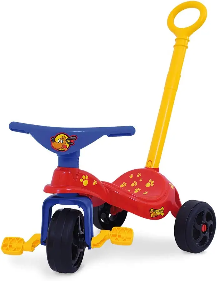 

Triciclo Cachorrinho com Empurrador, , Vermelho/Azul, Médio