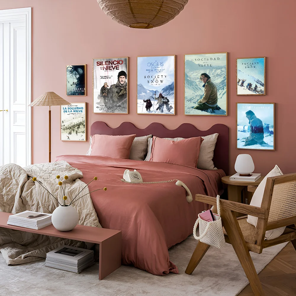 Movie La Sociedad De Nieve Self-adhesive Art Poster Retro Kraft Paper Sticker DIY Room Bar Cafe Vintage Decorative Painting