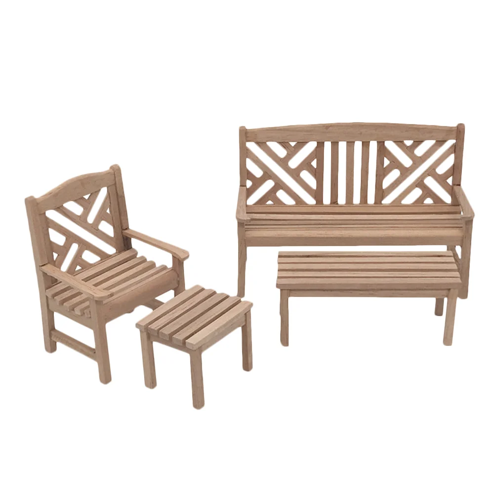 

1 Set Table Chair Stool Models Tiny House Furniture Set Miniature Furniture Creative Tiny House Accessories