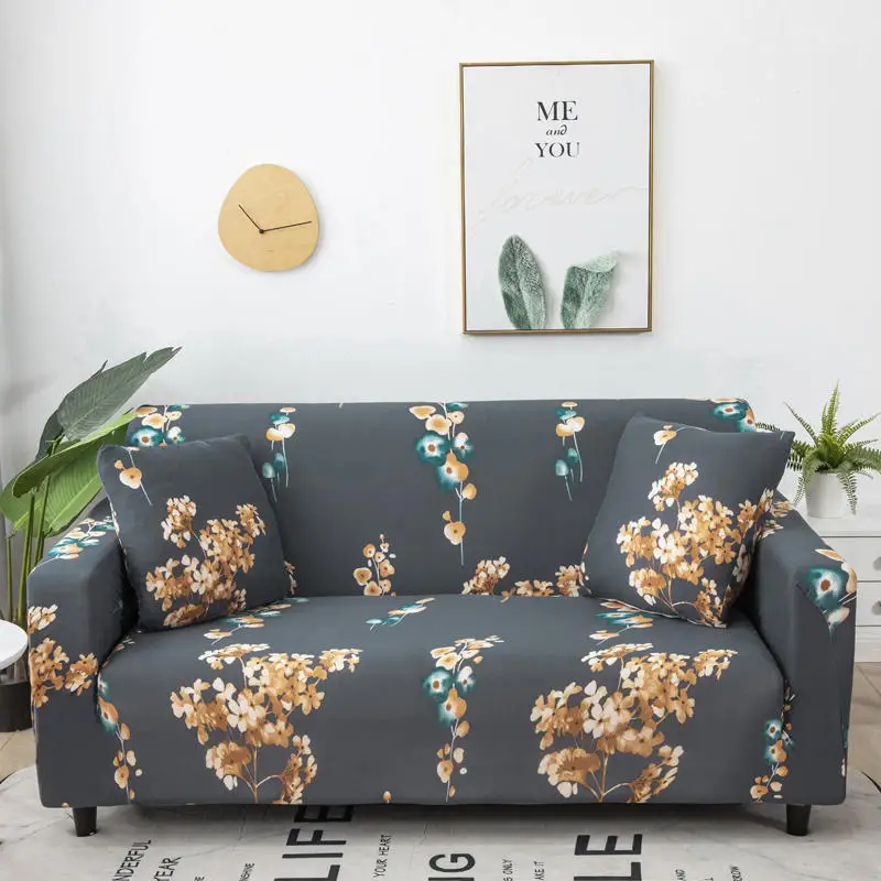 

Cartoon Geometric Flowers Sofa Cover Full Cover Fabric Four Seasons Stretch Big Sofas Sofa Cushion Cover Funda Sofá