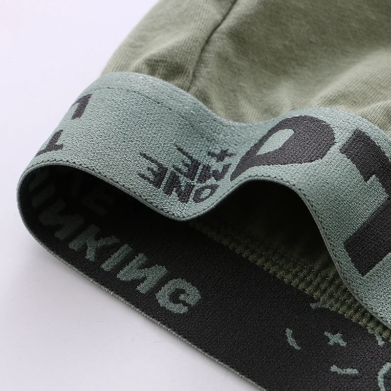 FK Sexy Men's Cotton Panties Letters Print Underwear Stretch Belt Underpants Shorts Man Panty 3D-Pouch Male Briefs 4pcs