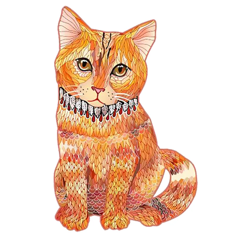 

Orange Cat Puzzles Animal Wood Jigsaw 100 200 300 Pieces for Adults Kids Puzzles Wooden Artwork Statues DIY Toy Gift Party Game