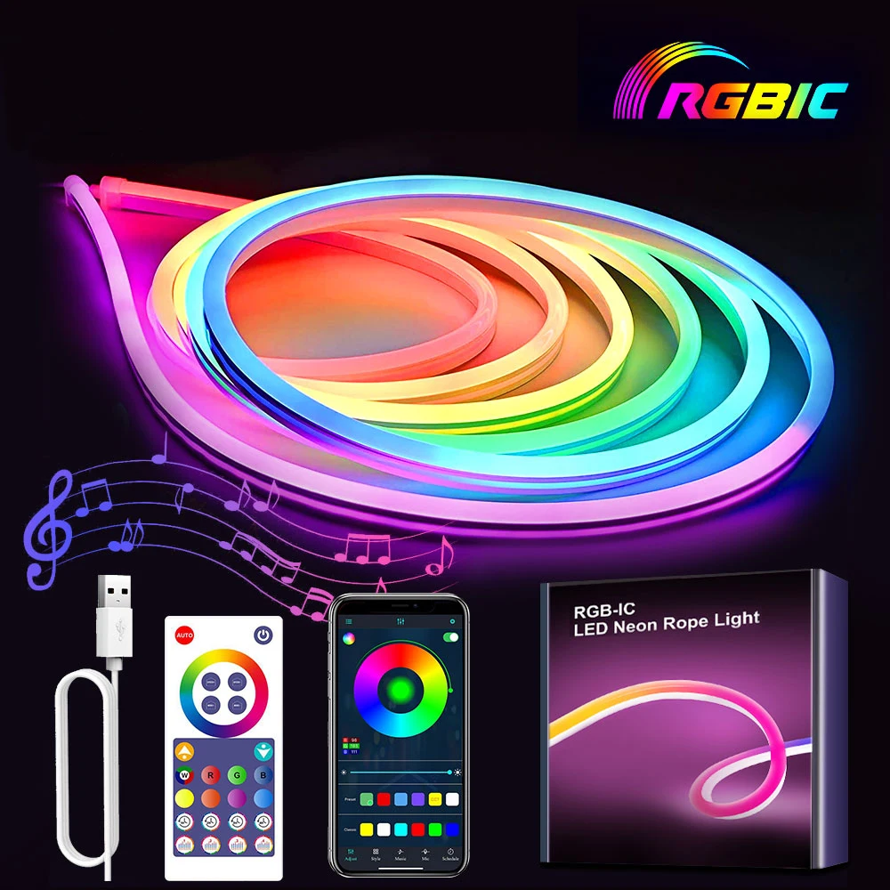 

Светодиодная неоновая лента, 3 м, RGB, Usb