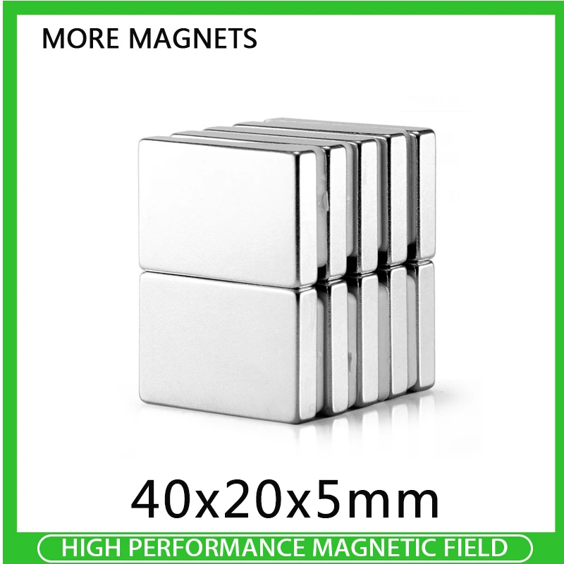 

2~50PCS 40x20x5 mm Quadrate Strong Neodymium Magnet N35 Strip Powerful NdFeB Magnetic 40x20x5mm Rare Earth Magnets 40*20*5mm
