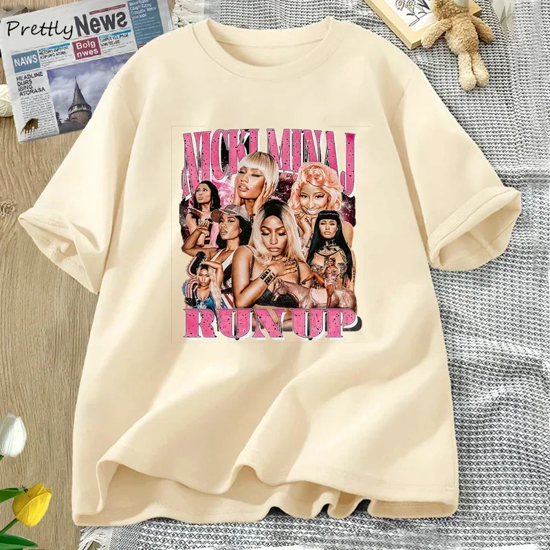 Женская и мужская футболка в винтажном стиле рэпера Nicki Minaj летняя хлопковая с