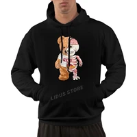 anatomy teddy bear half skeleton with internal organs hoodie sweatshirt harajuku streetwear 100 cotton mens hoodie