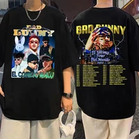 bad bunny el ultimo tour del mundo 2022 double sided graphic print t shirt men women fashion tees hip hop tshirt cotton t shirts