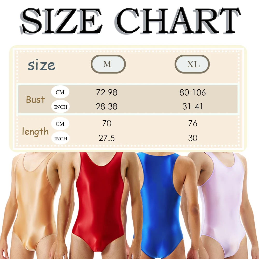 YUFEIDA Men U Convex Pouch Bodysuit Sexy Glossy Bodystocking Sleeveless Slim Romper Jumpsuit Male Ultra Thin Bodysuits Underwear
