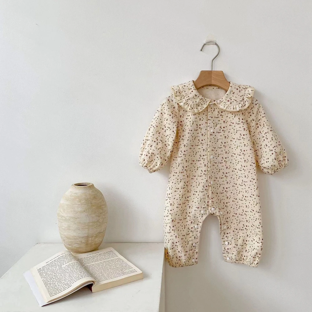 Nordic floral jumpsuit Newborn Infant Kids Baby Girls Boys Autumn Causal Bodysuits Cute Baby