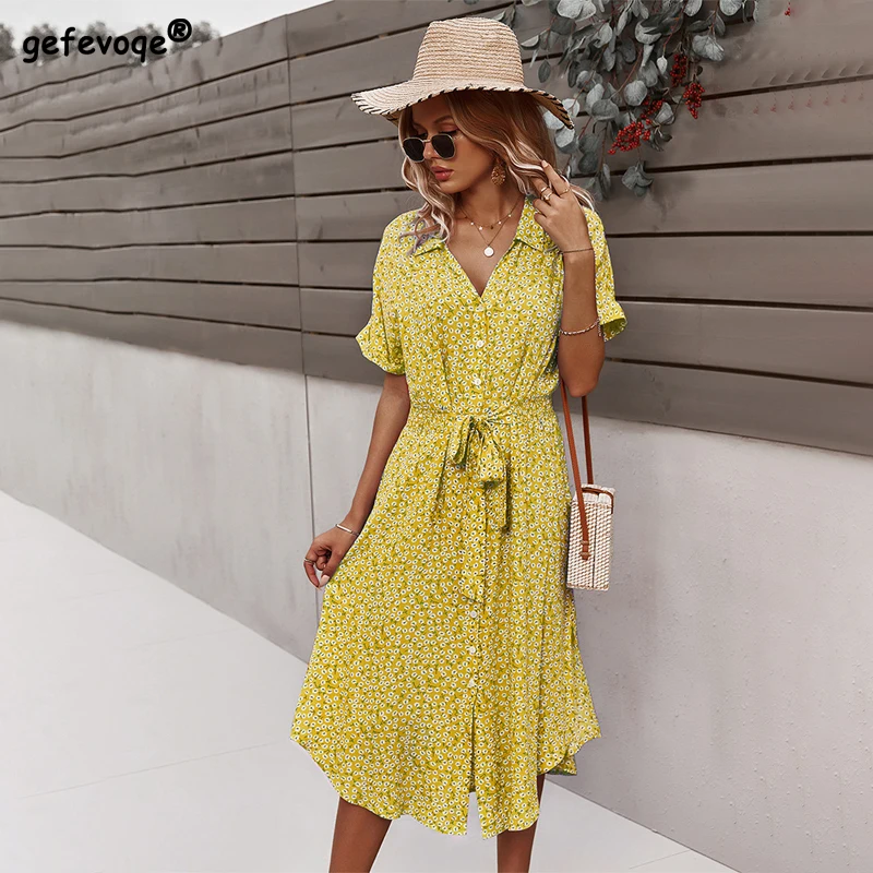 

Dresses For Women Casual Short Sleeve 2022 Beach Dresses Women's Summer Holiday Sundress Floral Long Dress Tunics Robe Femmle