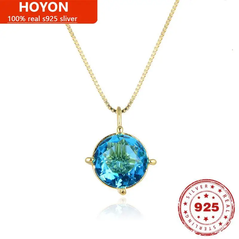 

HOYON S925 Sterling Silver Jewelry on the neck Fashion Necklace 2022 Trend Style Pendant Diamond Zircon Clavicle Chain Jewelry