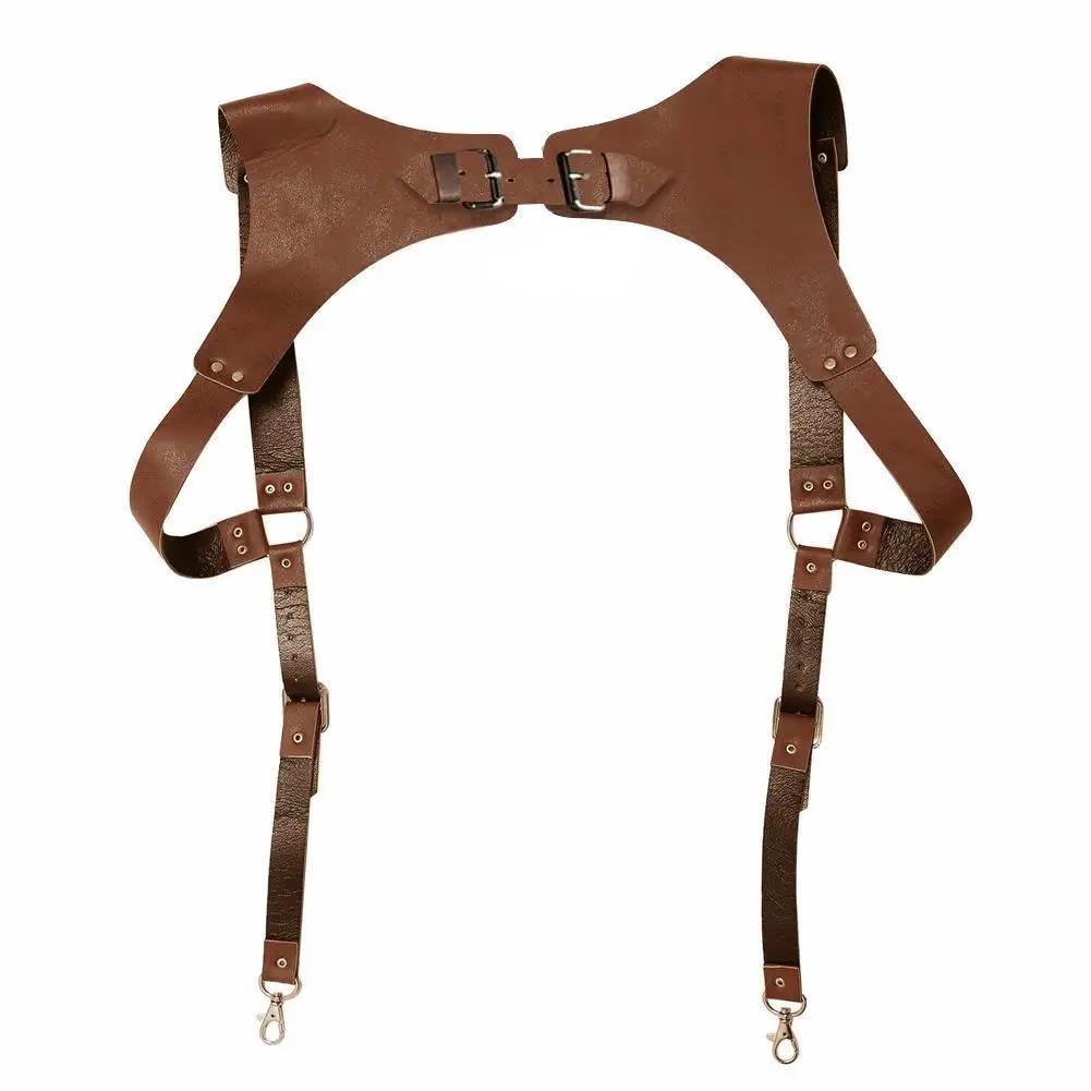 

Vintage Leather Suspender Men's Shoulder Harness Belt Gothic Punk Chest Muscle Belts Sexy Cosplay Costumes Medieval Renaissance
