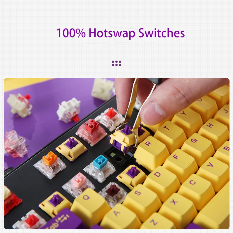 dareu a87 100 hotswap usb wired rgb led backlit mechanical gaming keyboard with customized violet gold switch programable free global shipping