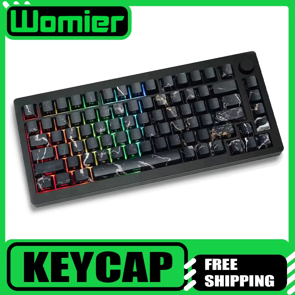 Женские колпачки для клавиш с мраморной боковой резьбой PBT MAO высокие клавиатуры