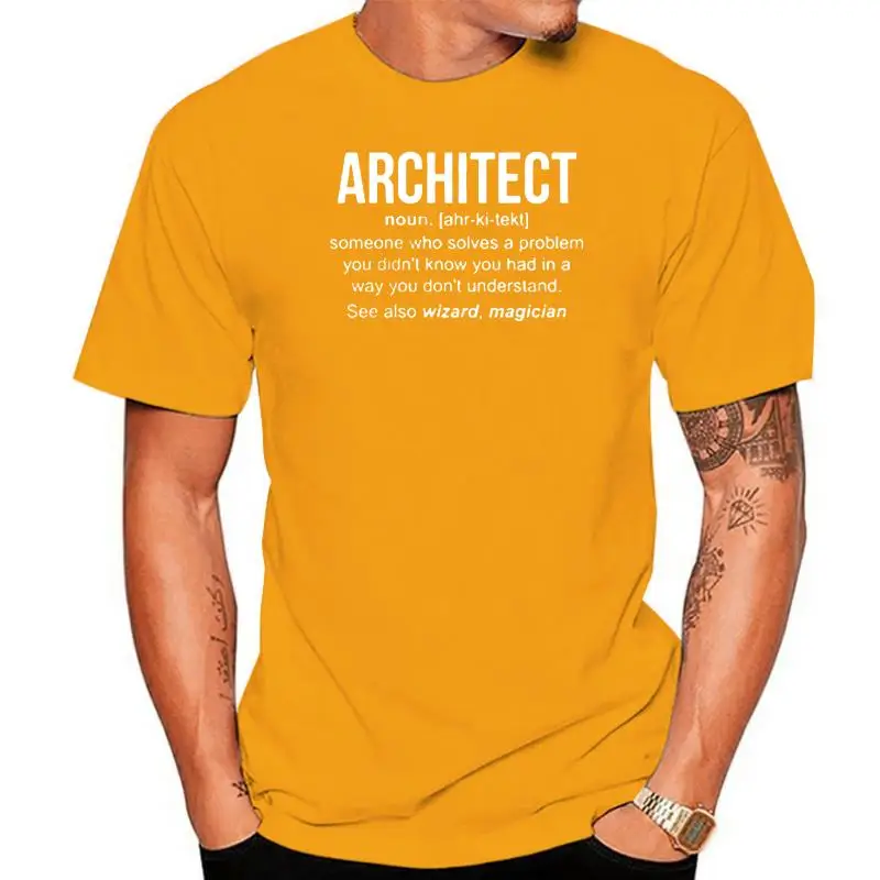 

Мужская футболка архитектура, кто решает проблему, которую вы не знали, что у вас есть, как вы не понимаете, Версия 2