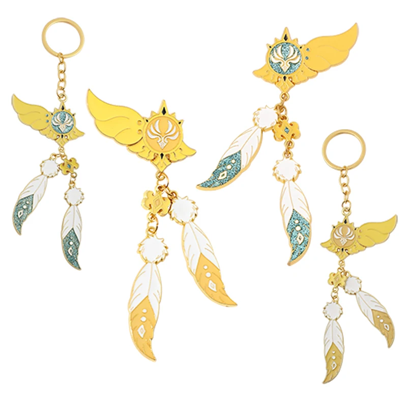 Аниме Genshin Impact Anemo Barbatos Venti металлический брелок кулон ветровой элемент