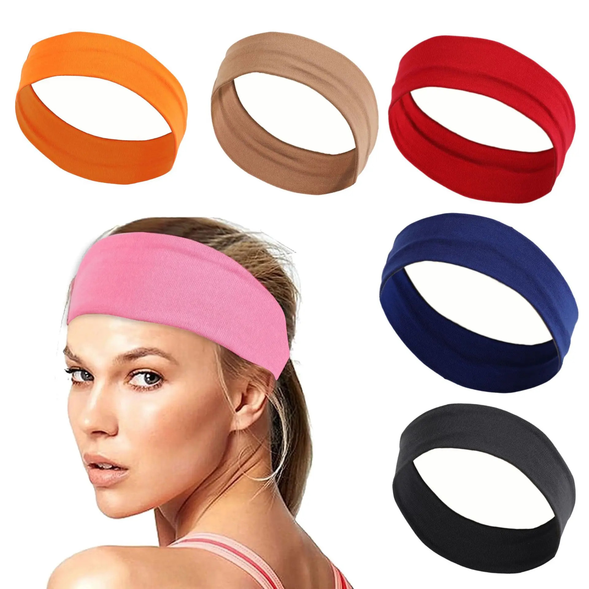 

24 New Color Sweat Absorption Running Fitness Sports Headband Antiperspirant Band Elastic Multi-color Gift Yoga Headband