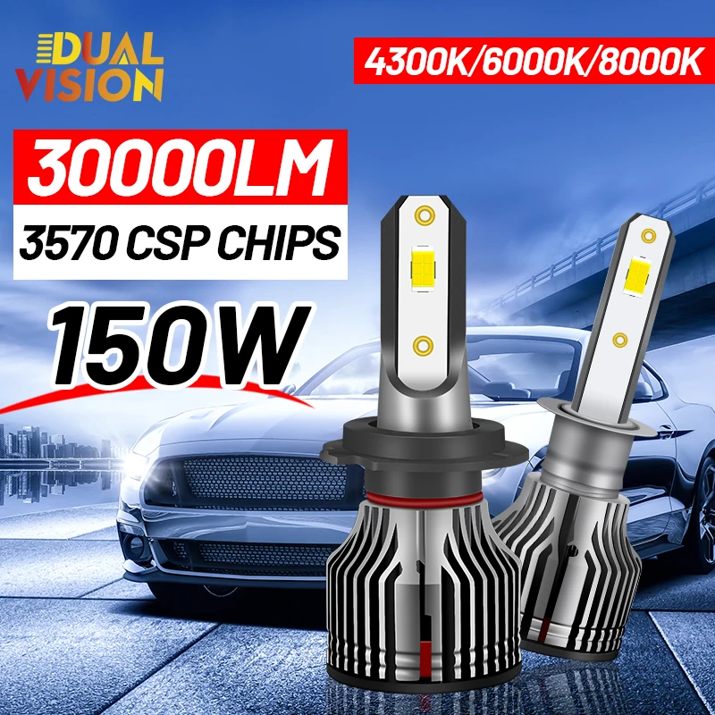 

H1 LED Headlights H7 H11 H4 Car Lights 4300K 6000K 8000K H8 H9 9005 HB3 9006 HB4 9012 HIR2 H16 3570 CSP Turbo Ice Bulbs STG PTF