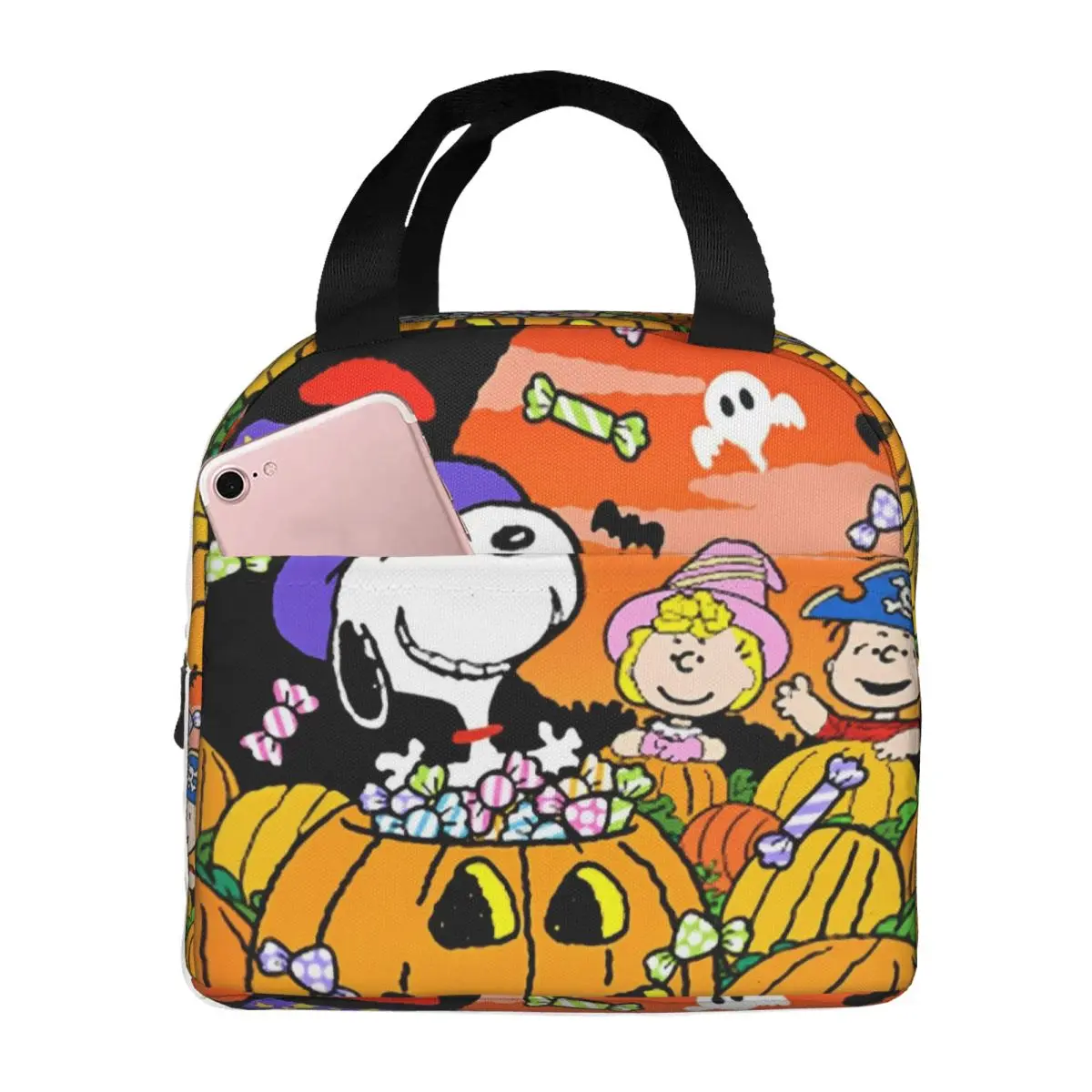 Сумка для обеда Snoopy Halloween с тыквой мужчин ланч-бокс винтажная офисная