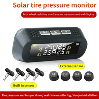 universal tpms with 4 pcs sensor lcd display solar powered tire pressure monitoring system for car tire pressure detection