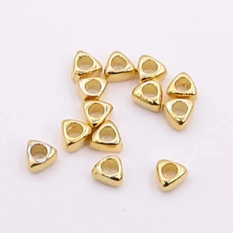 Треугольные прокладки из 18-каратного золота и серебра 5 шт. 4 8 мм