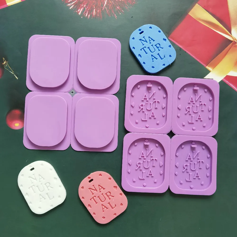 

4 Cavity Soap Mold Silicone Forms Making Handmade Letter Square Aromatherapy Wax Plaster Epoxy Soap Silicone DIY Molds Supply