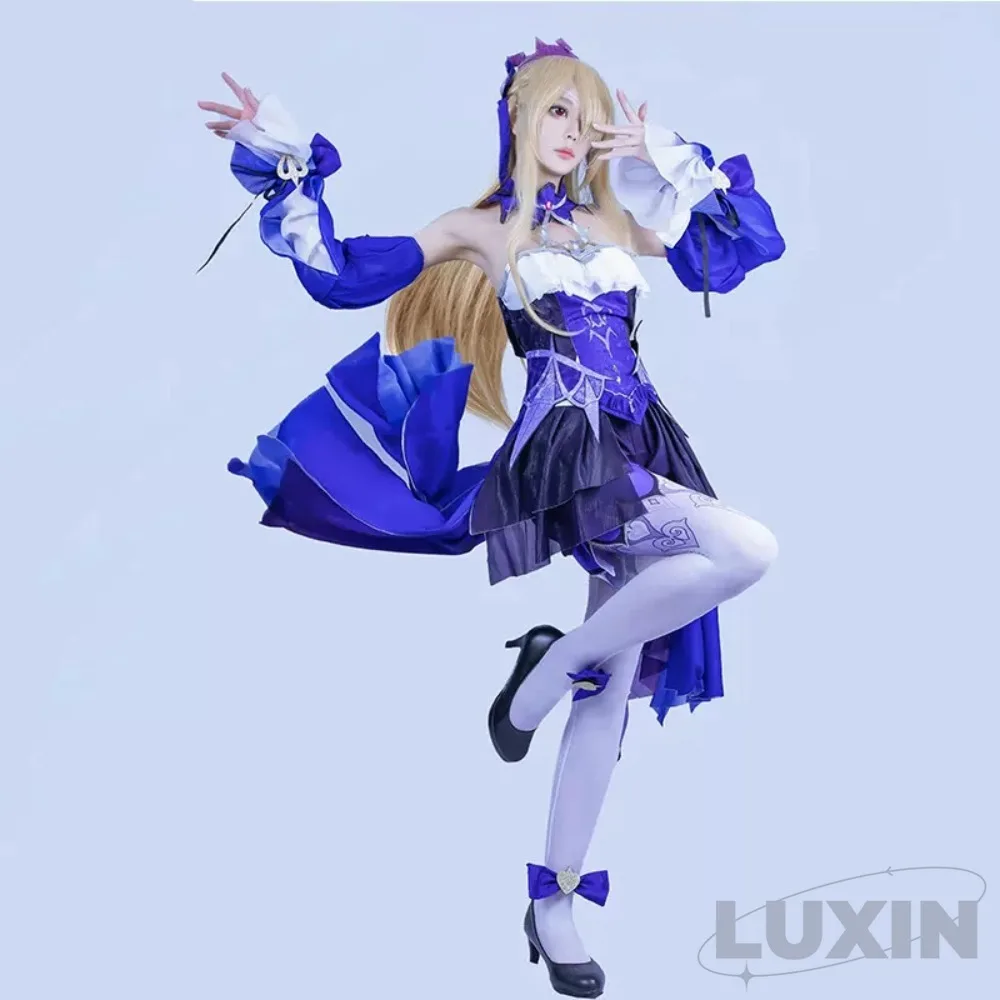 

Fischl Genshin Impact Cosplay Costume Dress Suit Wig Shoes Set Outfits Anime Game Fischl Costumes for Halloween Party