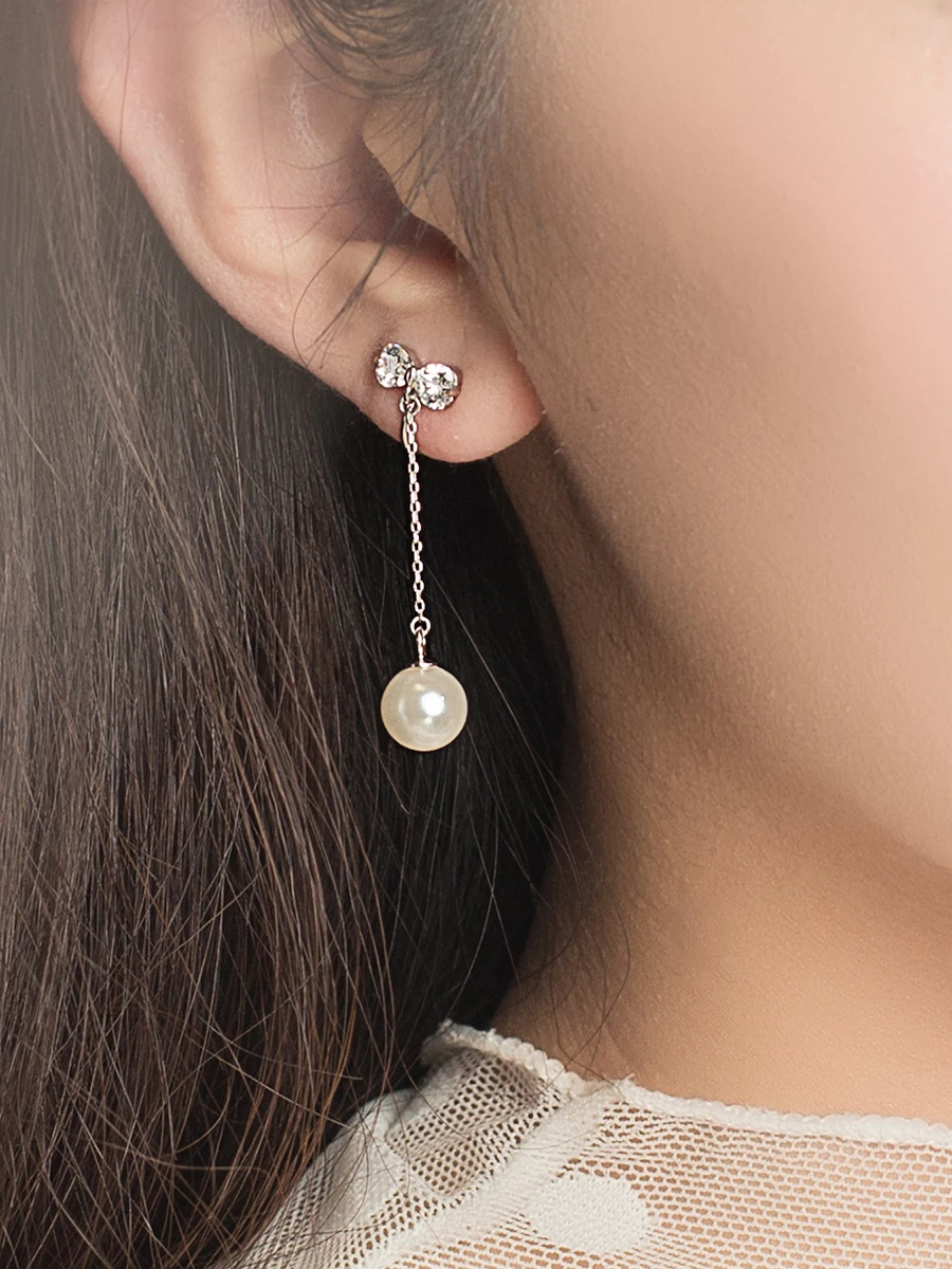 Женские серьги из стерлингового серебра с бантом и жемчугом в стиле ретро без