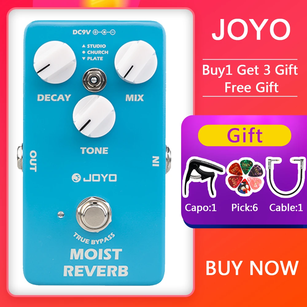 

JOYO Electric Guitar Pedal Effect JF-20 MOIST REVERB Digital Reverb Pedal Effect 3 Reverb Modes Studio Church Plate Guitar Parts