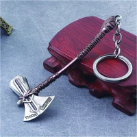 brand new fan movie anime thors axe metal keychain men women car keyring accessories 2022 gifts