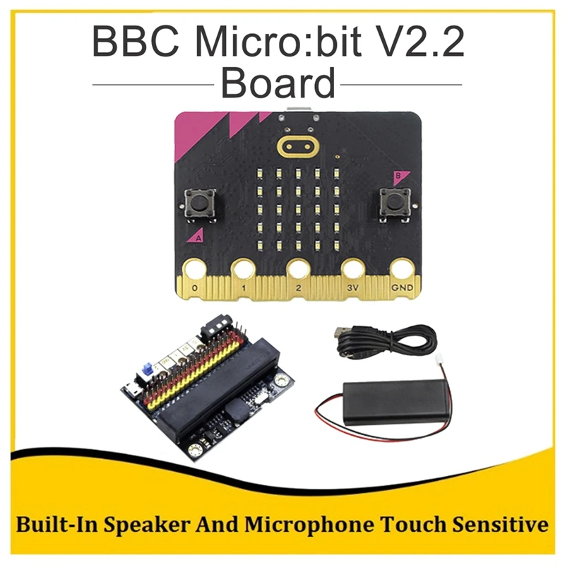 

BBC Micro: набор Bit V2.2 Встроенный микрофон для динамика программируемая обучающая макетная плата + плата расширения ввода-вывода V2.0