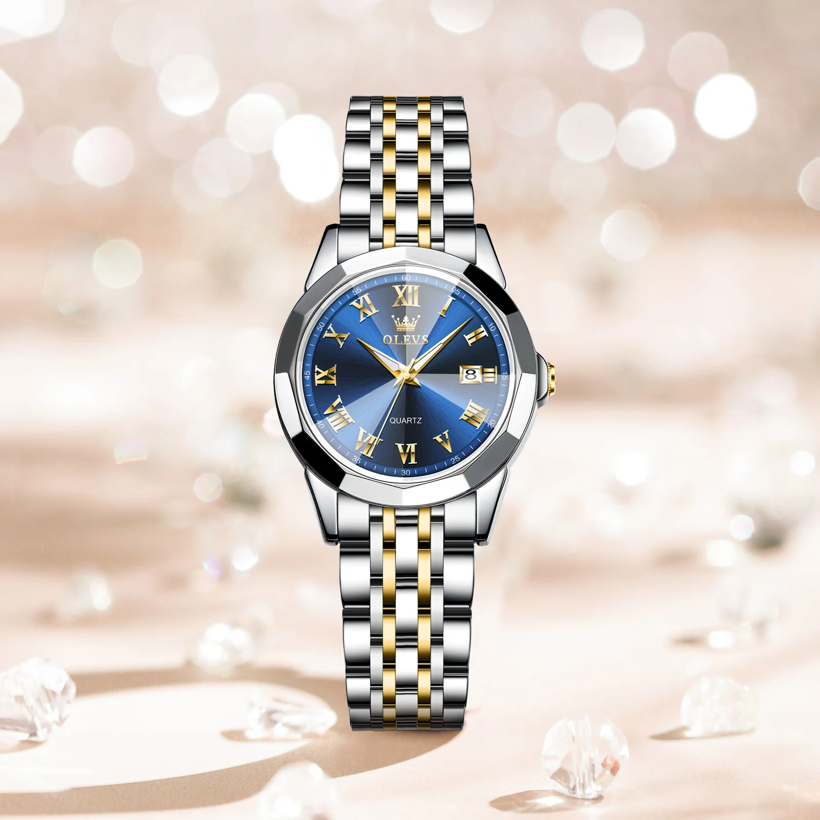 

Часы JSDUN женские кварцевые, роскошные модные водонепроницаемые наручные, из нержавеющей стали