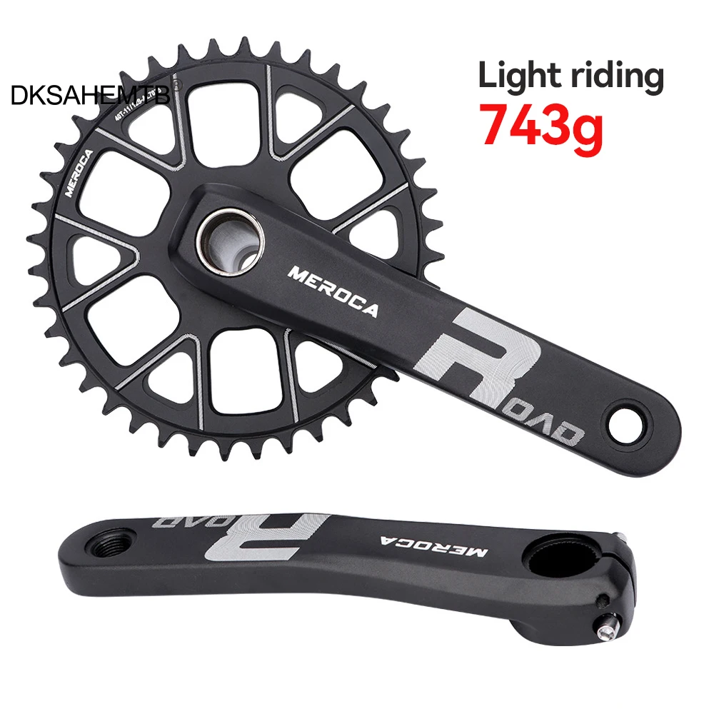 Bicycle Crankset with Central Axis 40T/42T Hollow Integrated Mountain Bike Crank for 9/10/11/12 Speed Aluminum Alloy MJ