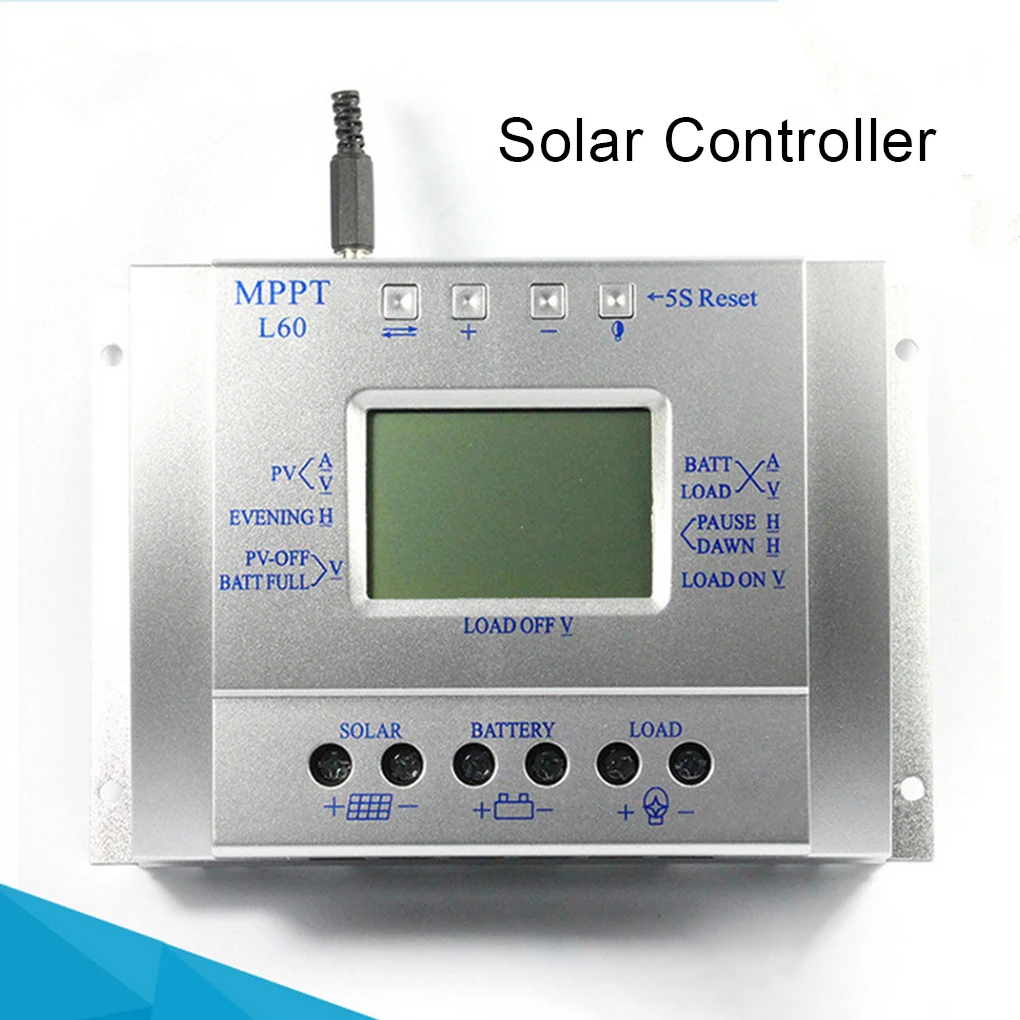 

MPPT 60A Solar Panel Controller L60 LCD Digital Display Charge Regulator Chargers Inverters Timer Control Easy