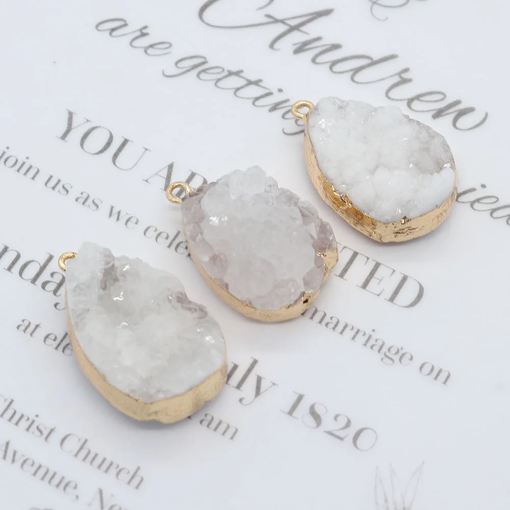 

Natural Stone Crystal Pendant Hemming Jewelry Making Supplies DIY Necklace Bracelet Earrings Decorative Accessories Wholesale