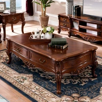 custom american style coffee table solid wood coffee table european carved coffee table small sofa living room furniture