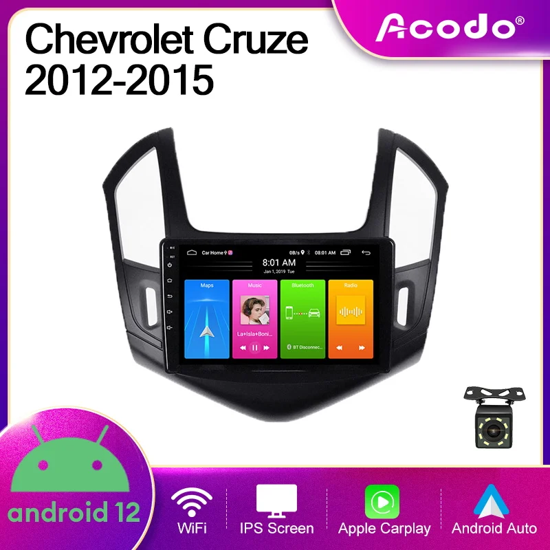 

Автомобильный радиоприемник Acodo, 9 дюймов, 2Din, Android 12 для Chevrolet Cruze 2012-2015, мультимедийный плеер с GPS, Carplay, авто, Wi-Fi, FM, BT, IPS экраном, стерео