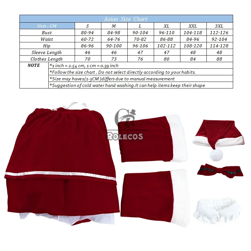 Милый красный женский Рождественский костюм ROLECOS плюшевое вечернее платье для