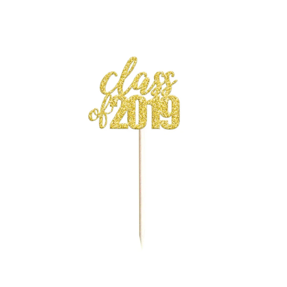 

10pcs 2019 Graduation Party Class Of 2019 Decor Insert for Party Gathering School (Golden)
