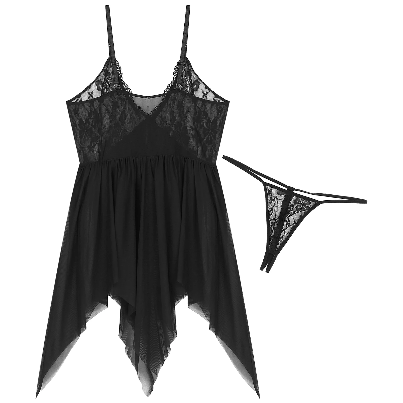 Мужское нижнее белье с цветочными кружевными чашками и V-образным вырезом ночная