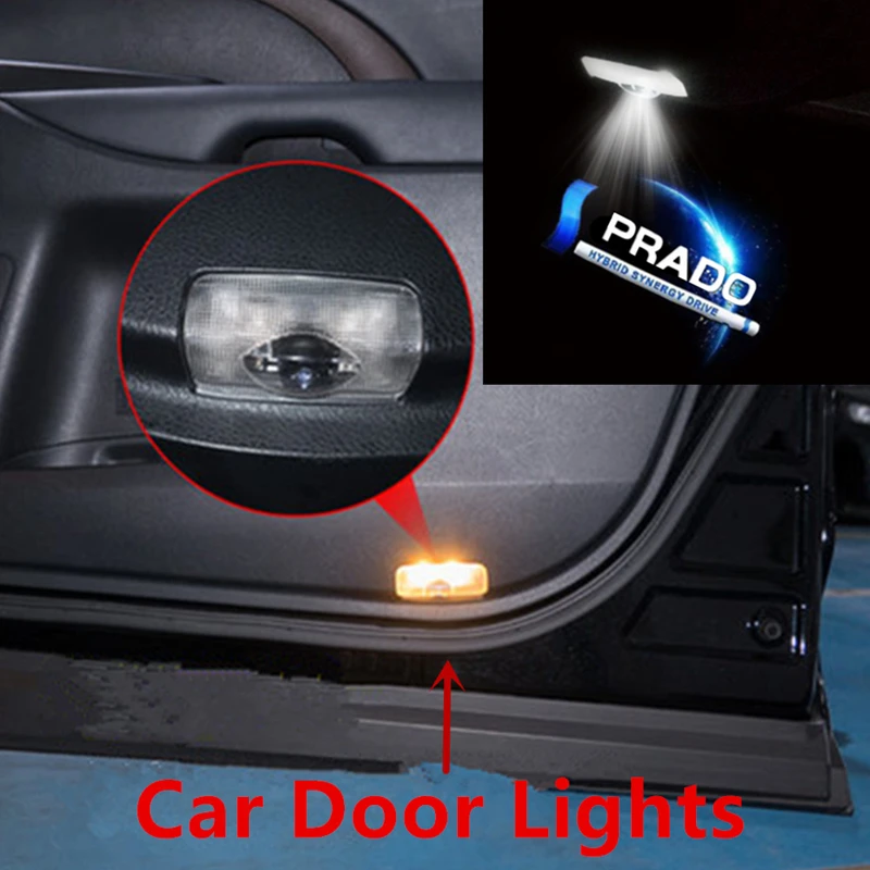 

2Pcs LED Car Door Welcome Light Ghost Shadow Lamp For PRADO 2700 4000 150 LC150 J150 2010-2018 Decorative Accessories