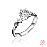s925 sterling silver engagement ring cubic zirconia plated platinum women jewelry