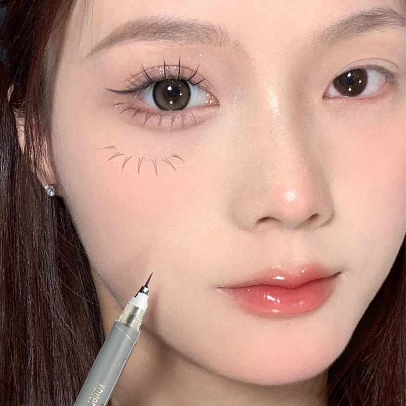 

Double Forked Tip Lower Eyelash Pen Makeup Ultra-thin 2 Fork Tip Liquid Eyeliner Waterproof Natural Eye Brow Lower Lash Pencil