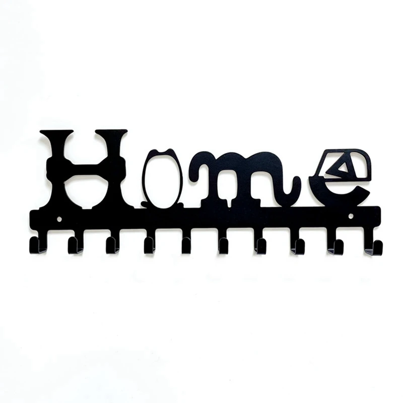 

Key Rack Holder,Wall Mounted Key Holder 10 Hooks Hanging Rack Cute Key Decorative With Screws Anchors For Coat Clothes
