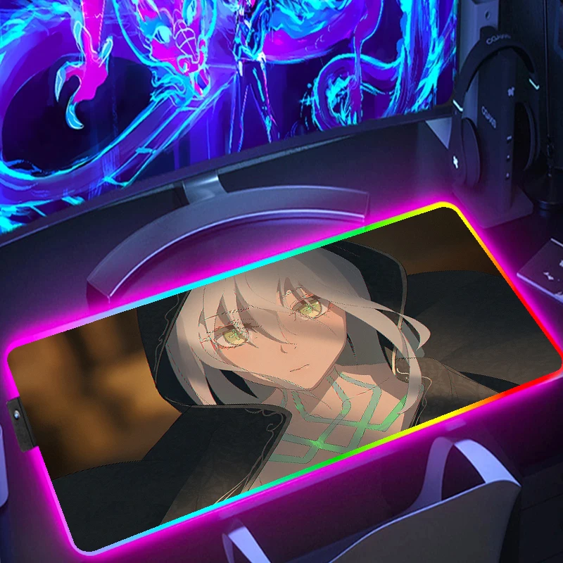 

Lesser Lord Kusanali Nahida large mouse mat RGB players rubber non-slip computer desktop pad game keyboard accessories backlight