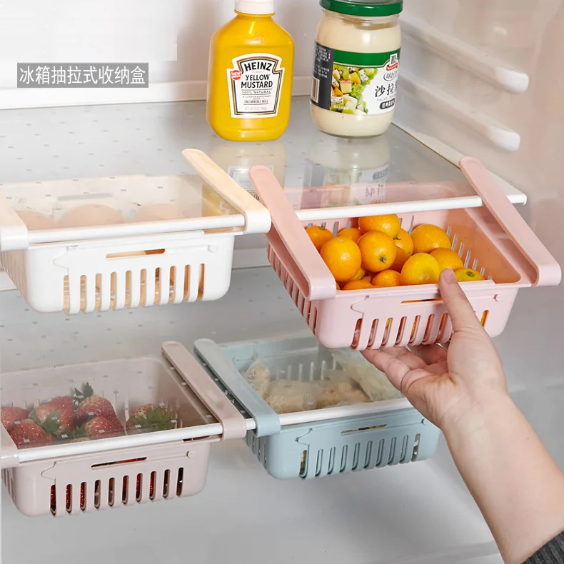 *Hanging Kitchen Organizer Refrigerator Egg Fruit Storage Box Drawer Baskets Kitchen Accessories Fridge Organizer Shelf